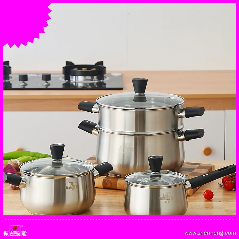 ZHENNENG 7-Piece Stainless Steel Induction Cookware Set 1