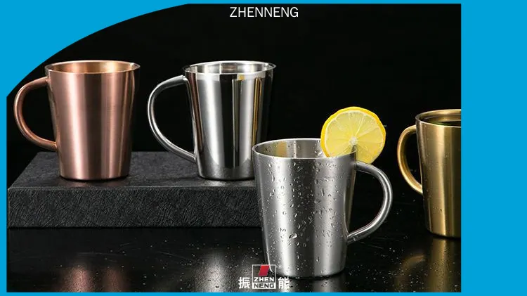 Mug de camping personnalisé avec poignée en acier inoxydable 1