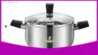 Stainless Steel Deep Casserole Pot with Bakelite Handles and Glass Lid 1