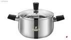 Stainless Steel Deep Casserole Pot with Bakelite Handles - Premium Quality 1