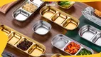 Stainless Steel Divided Sauce Dishes - Customizable$options 1