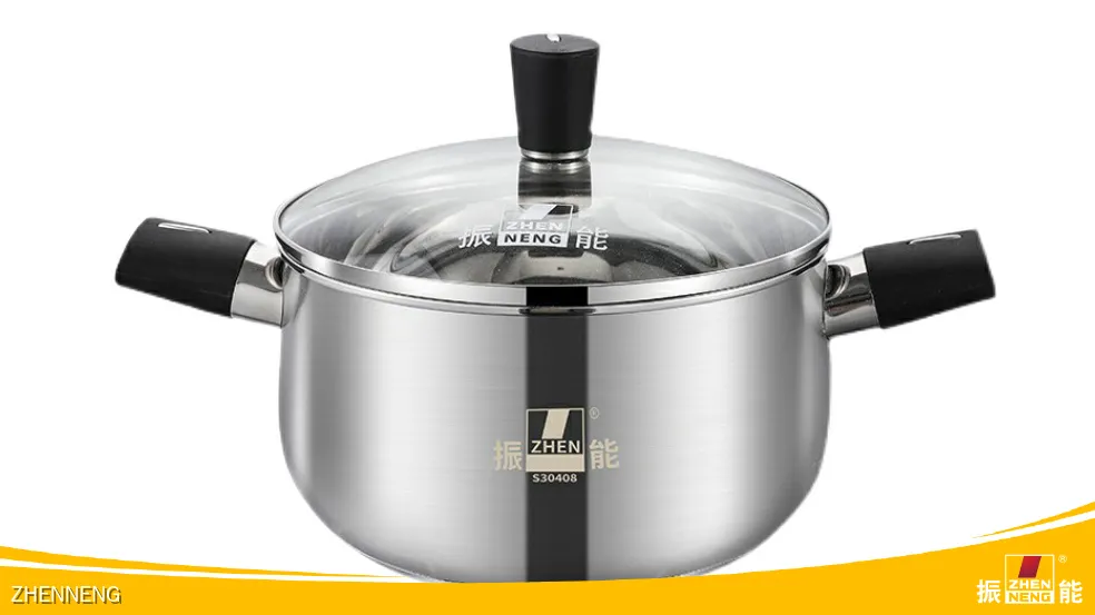 Quality Stainless Steel Deep Casserole Pot with Bakelite Handles and Lid Knot - Durable Stainless Steel Casserole Pot with Glass Lid 1