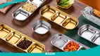 Stainless Steel Dishes Set - Customizable Divided Sauce Tray 1