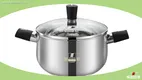 Stainless Steel Deep Casserole Pot with Bakelite Handles and Lid Knot - Customizable Quality 1