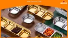 Stainless Steel Divided Sauce Dishes - Customizable & Rust-resistant1 1