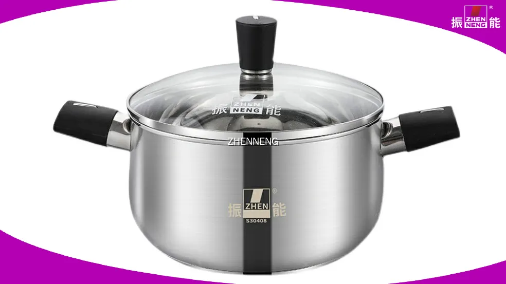 Hochwertiger, tiefer Edelstahl-Schmortopf mit Bakelitgriffen 1