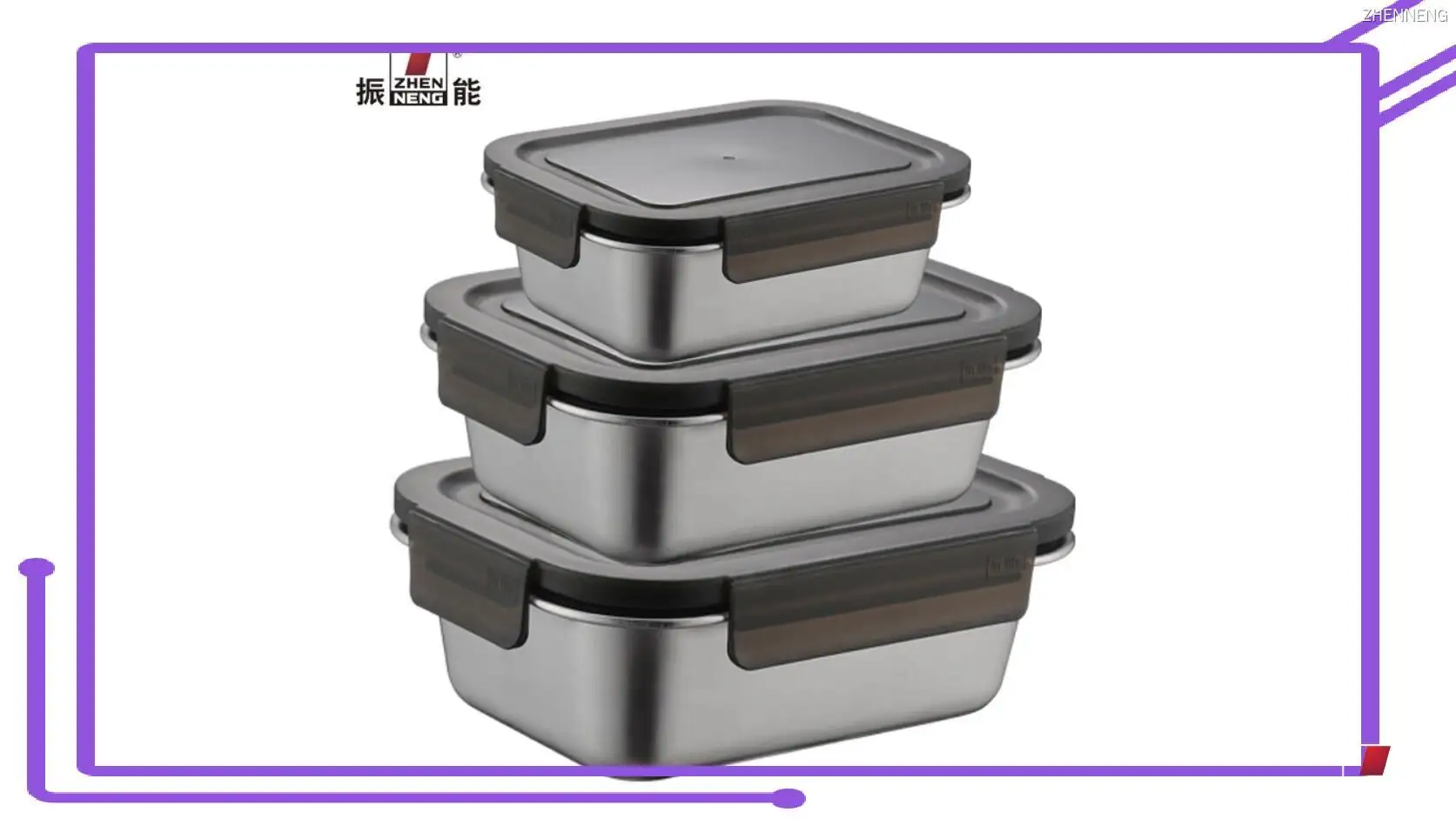 ZHENNENG Stainless Steel Bento Lunch Box - Durable and Safe Steel Tiffin Box 1