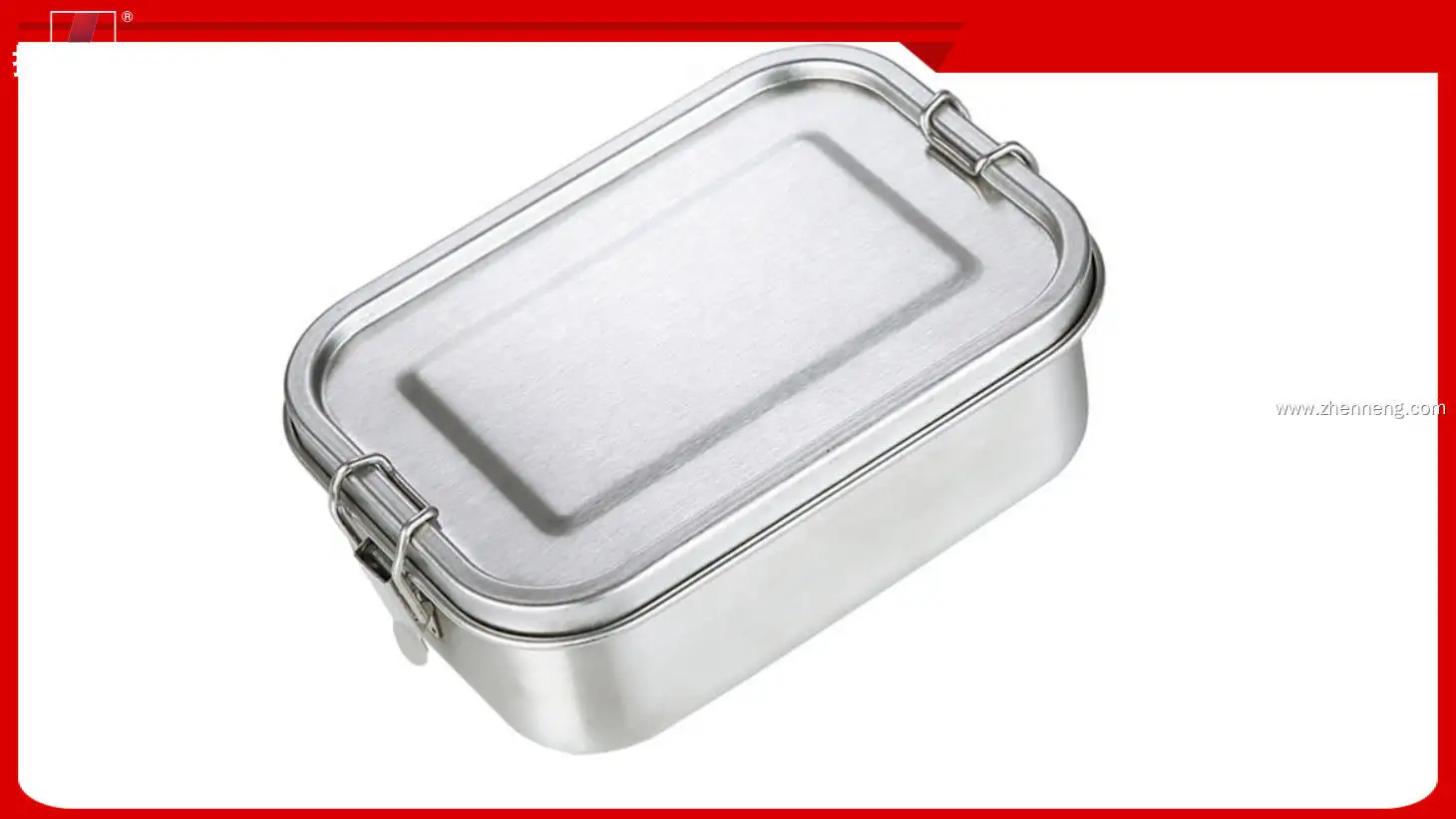 304 Stainless Steel Double-layer Leak-proof Lunch Box with Handle - Customizable 1