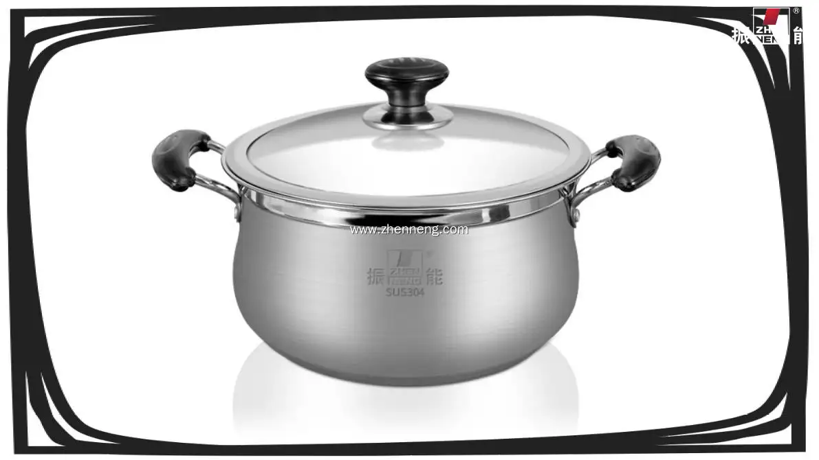 22厘米不锈钢圆筒形汤锅，带玻璃盖 - 高品质SUS304不锈钢 - 性能可靠 1
