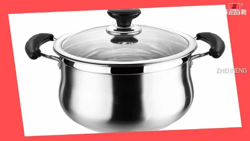 18cm SUS304 Thickened Double-Bottom Stainless Steel Soup Pot with Glass Lid 1