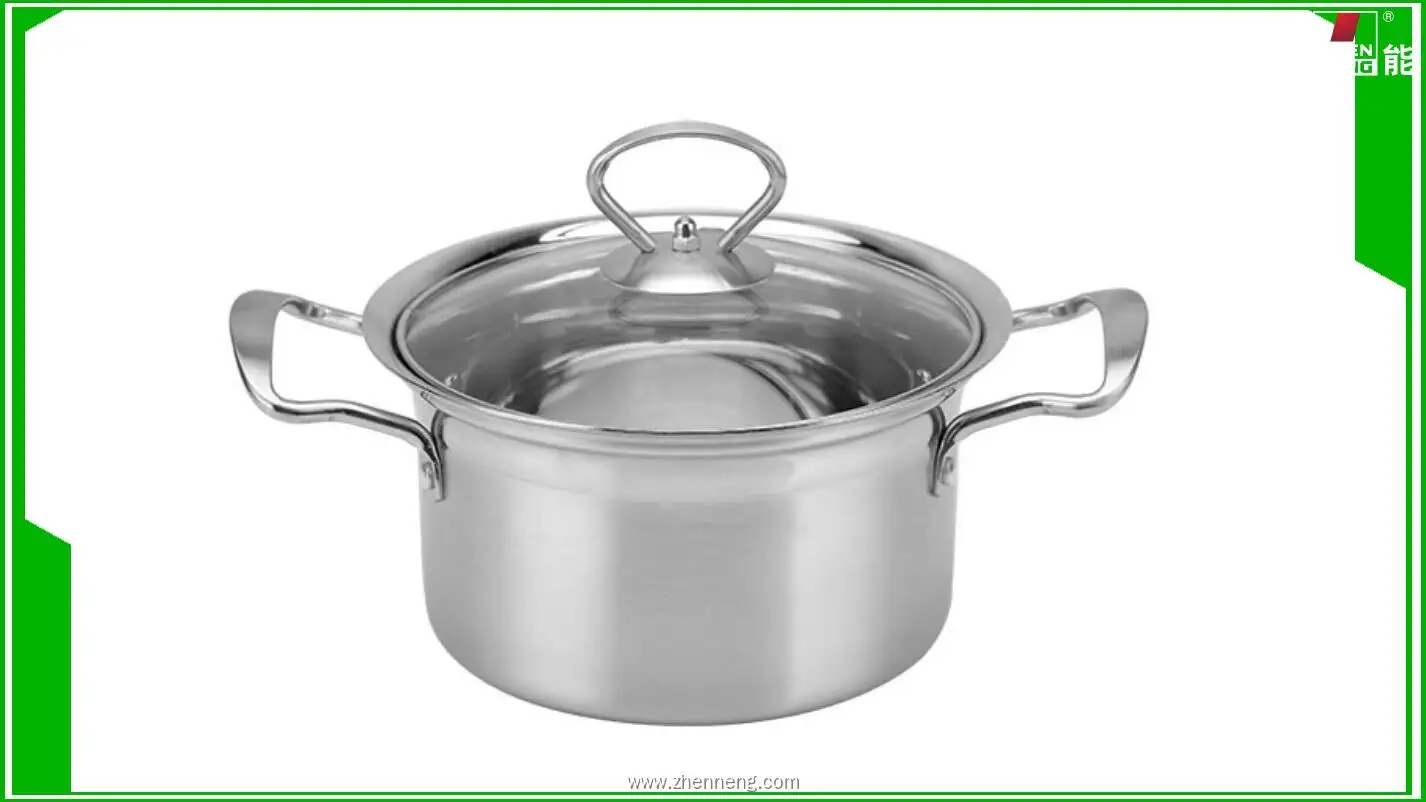 Olla de acero inoxidable para sopa con asas dobles 1