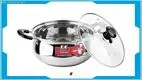 16cm Stainless Steel Stew Pot with Glass Lid and Bakelite Handle 1