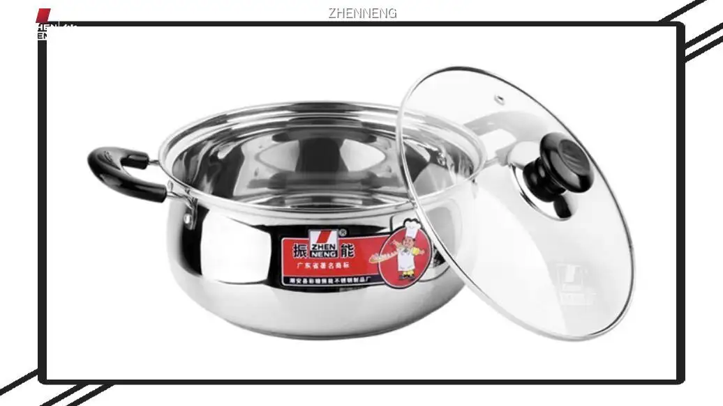 Food Grade Stainless Steel Soup Pot - 16CM Drum Shape with Glass Lid 1
