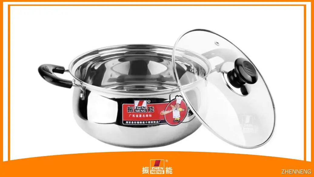 24厘米鼓形汤锅，带玻璃盖和胶木手柄：高品质不锈钢煮锅 1