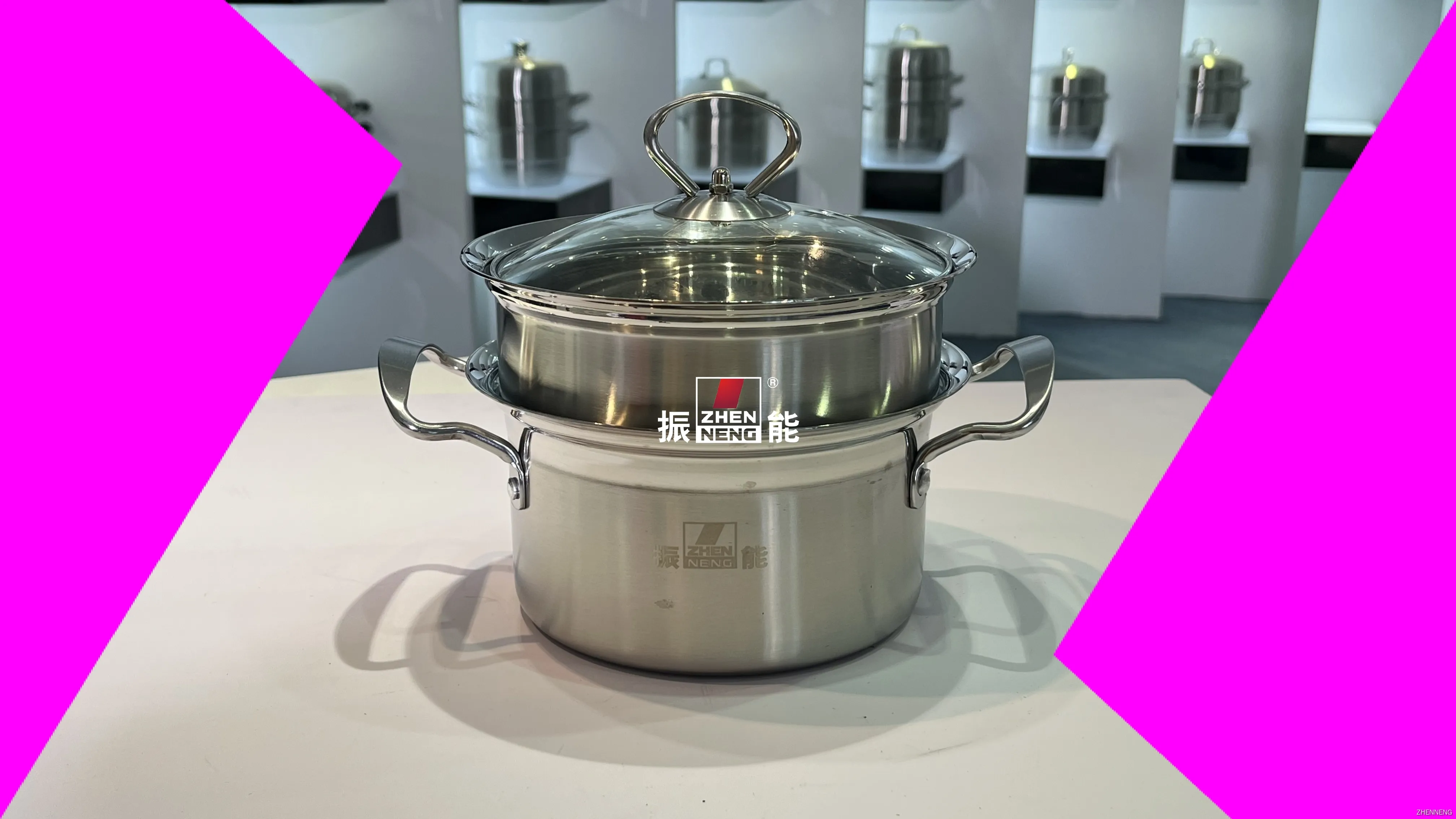 16-18cm Double-Bottom Stainless Steel Soup Pot
 1