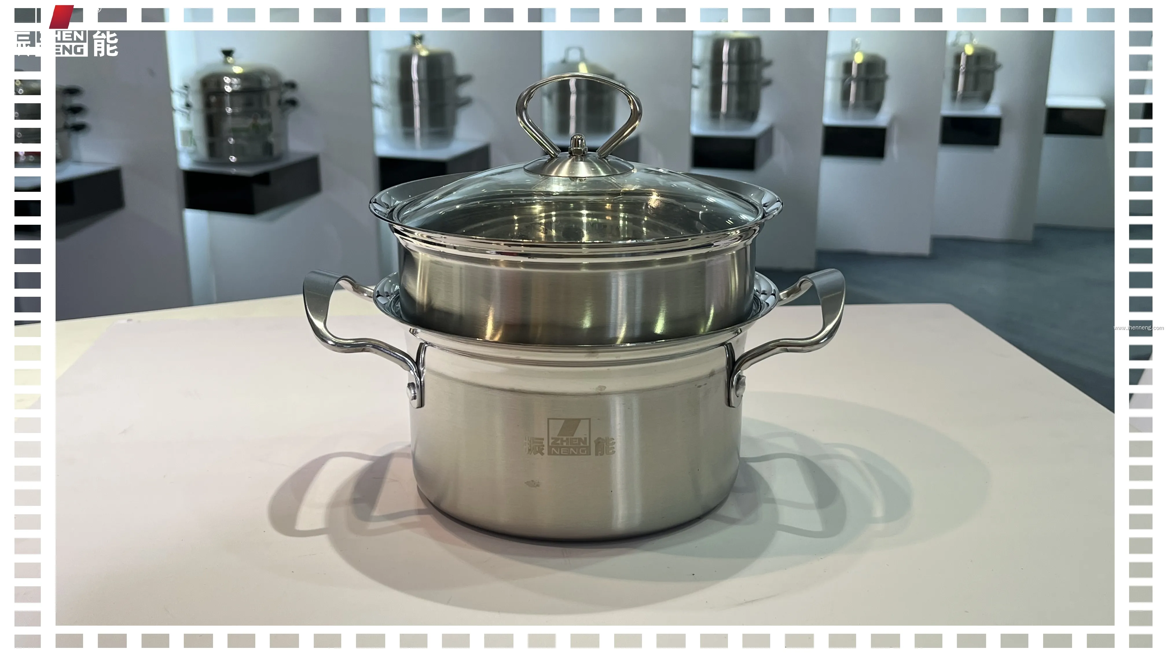 16-18厘米不锈钢汤锅，带蒸笼 - 高品质 1