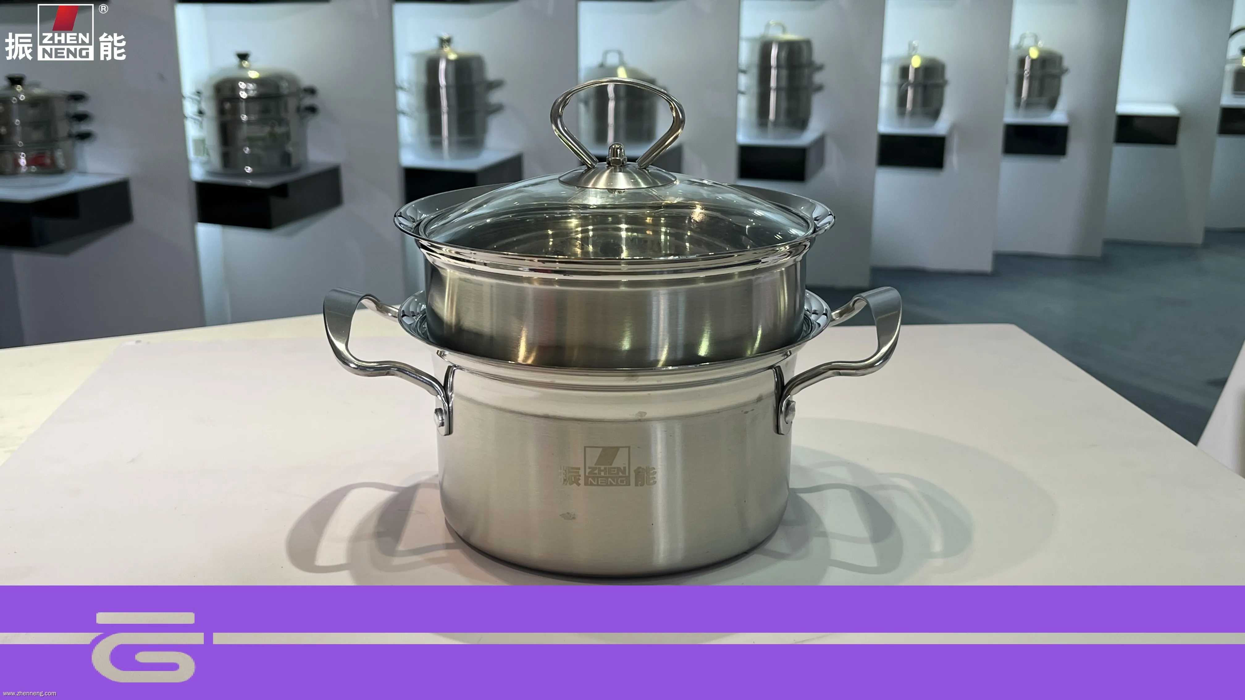 不锈钢汤锅带蒸笼 - 16-18厘米 - 适用于电磁炉 1