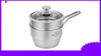 16cm Stainless Steel Milk Pan with Tempered Glass Lid & Steaming Insert 1