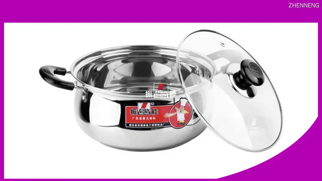 Stainless Steel Large Cooking Pot with Glass Lid and Bakelite Handle - High Quality and Customizable 1