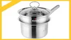 Stainless Steel Milk Pan with Steamed Grid - 16cm High Quality 1