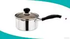 16cm Stainless Steel Milk Pan with Bakelite Handle and Lid 1
