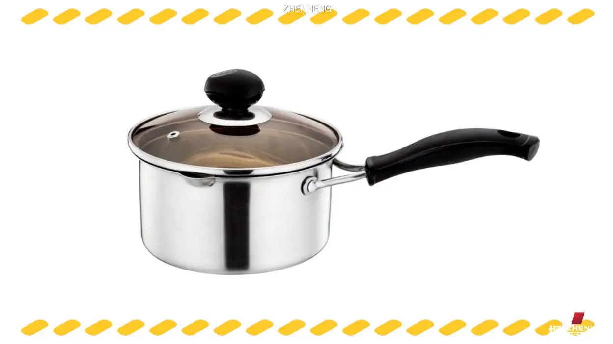 뚜껑과 긴 베이클라이트 손잡이가 있는 16cm 스테인리스 스틸 우유 끓이기 냄비 1
