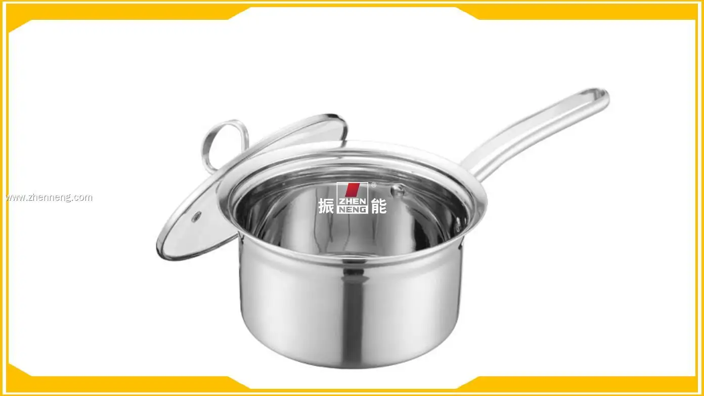 16cm Stainless Steel Milk Saucepan with Long Handle 1