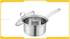 16cm Stainless Steel Milk Saucepan with Long Handle 1