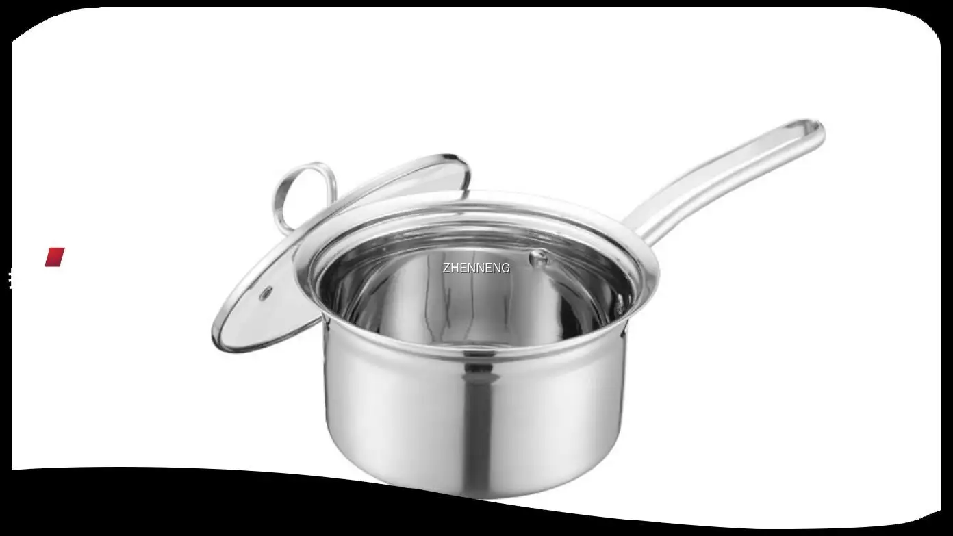 16cm Stainless Steel Milk Pot with Long Handle - Daily Kitchen Essential 1