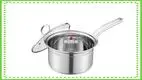 16cm Stainless Steel Milk Pan with Glass Cover, Customizable, Easy to Clean, Durable 1