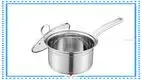 16cm Stainless Steel Milk Pot with Glass Cover - Superior Quality 1