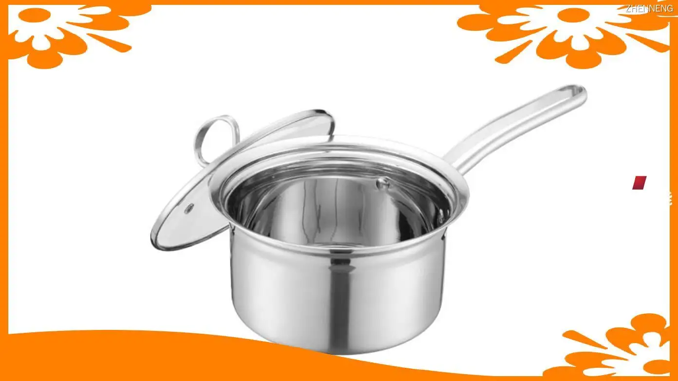 Stainless Steel Milk Pan with Glass Cover 1