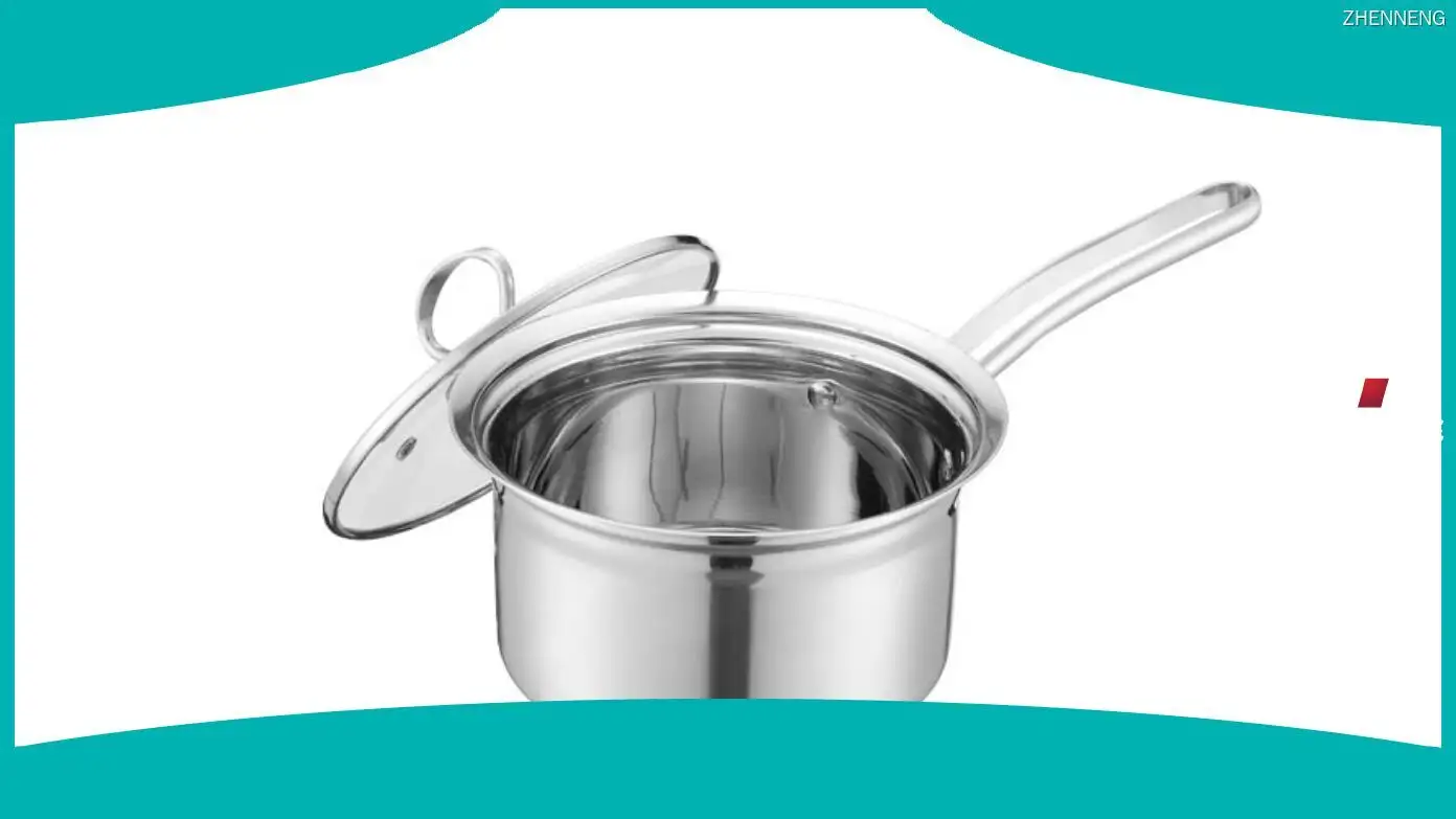 Hochwertiger 16 cm Edelstahl-Milchtopf mit Glasdeckel 1