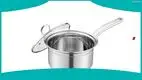 Hochwertiger 16 cm Edelstahl-Milchtopf mit Glasdeckel 1