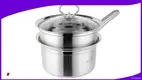 16cm Stainless Steel Milk Pot with Steamed Grid and Lid 1