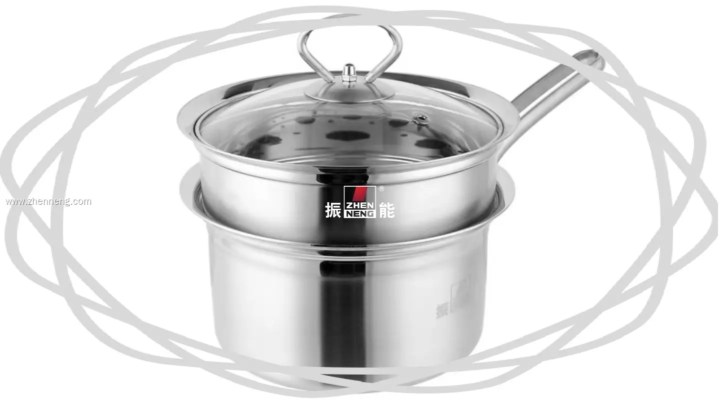 16厘米耐热钢制奶锅，带盖和蒸笼 1