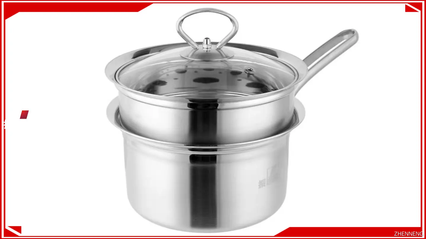 16 cm hitzebeständiger Milchtopf aus Edelstahl mit Deckel und Gittereinsatz 1