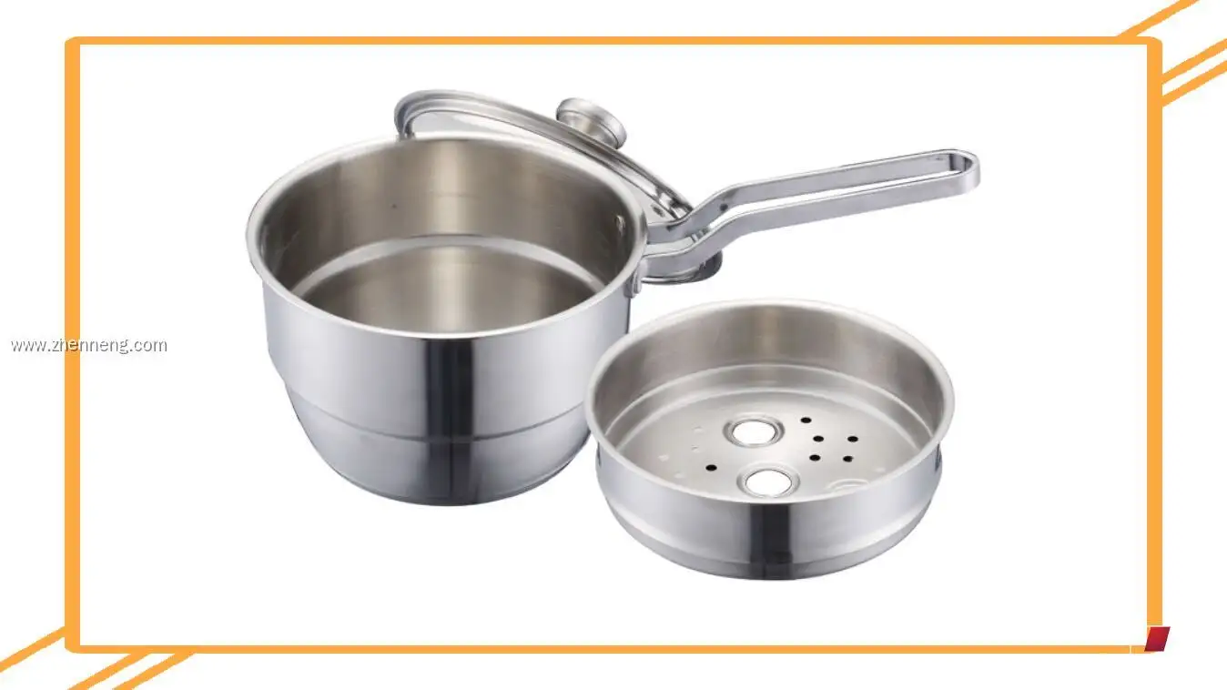 带盖蒸笼的不锈钢奶锅 - 小号 1