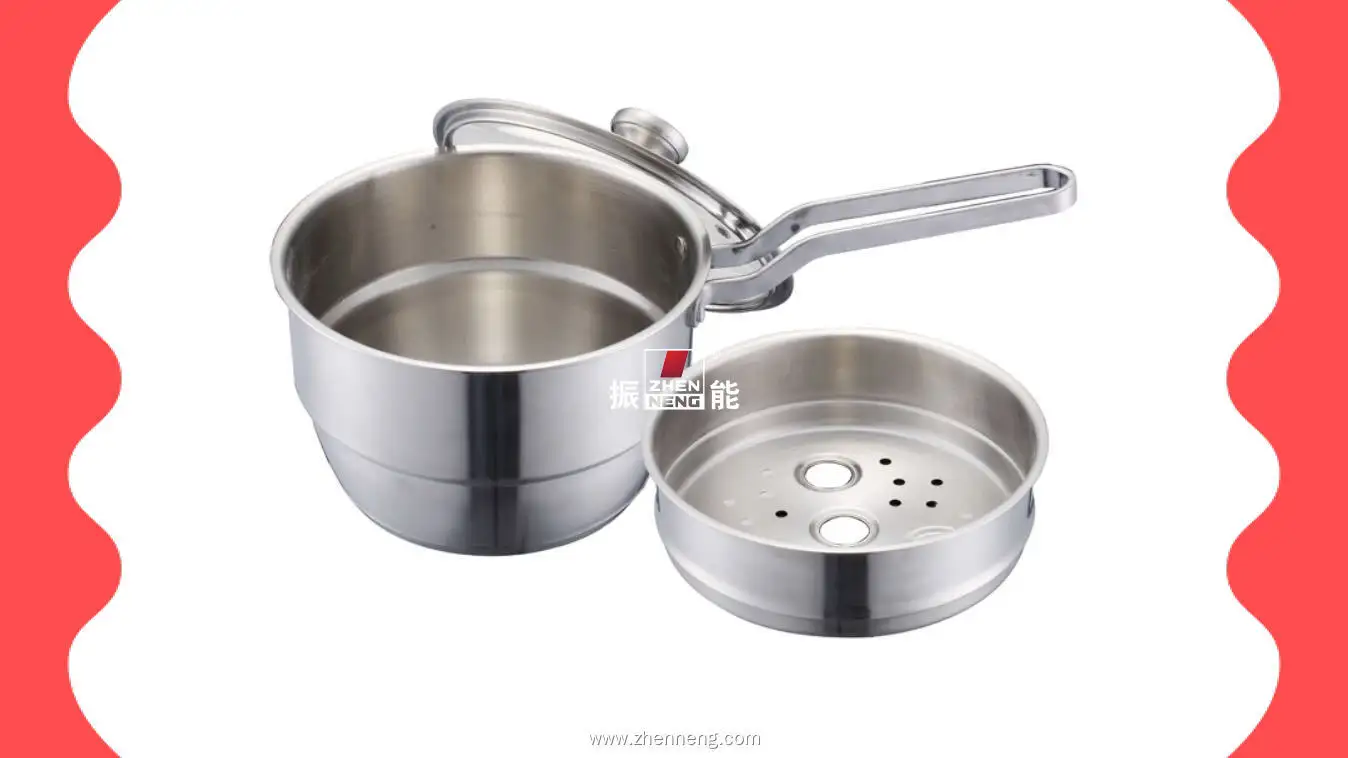Stainless Steel Milk Pan with Lid and Steamer Grid - Premium Quality 1