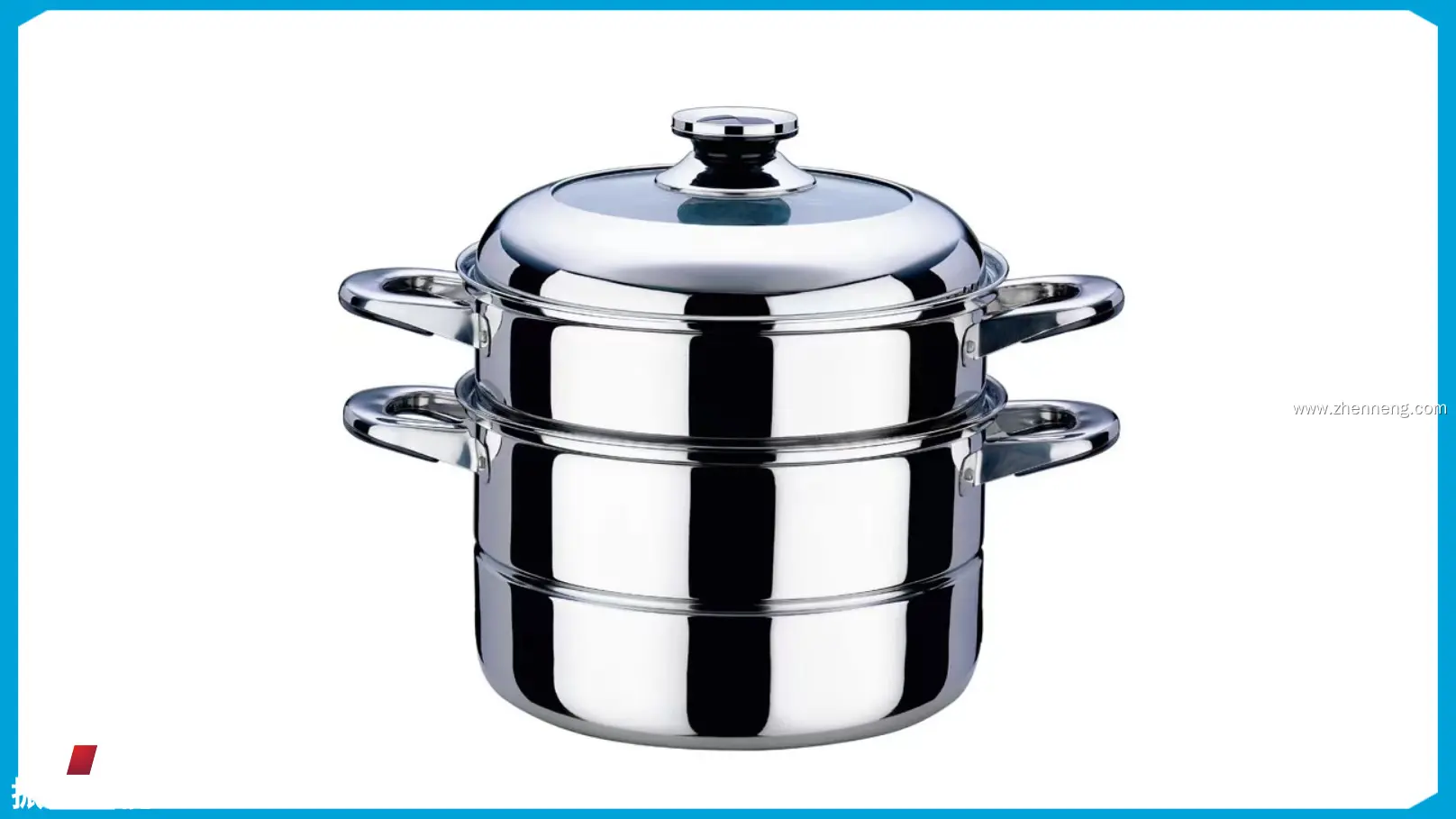 Пароварка из нержавеющей стали диаметром 24 см с крышкой. 1