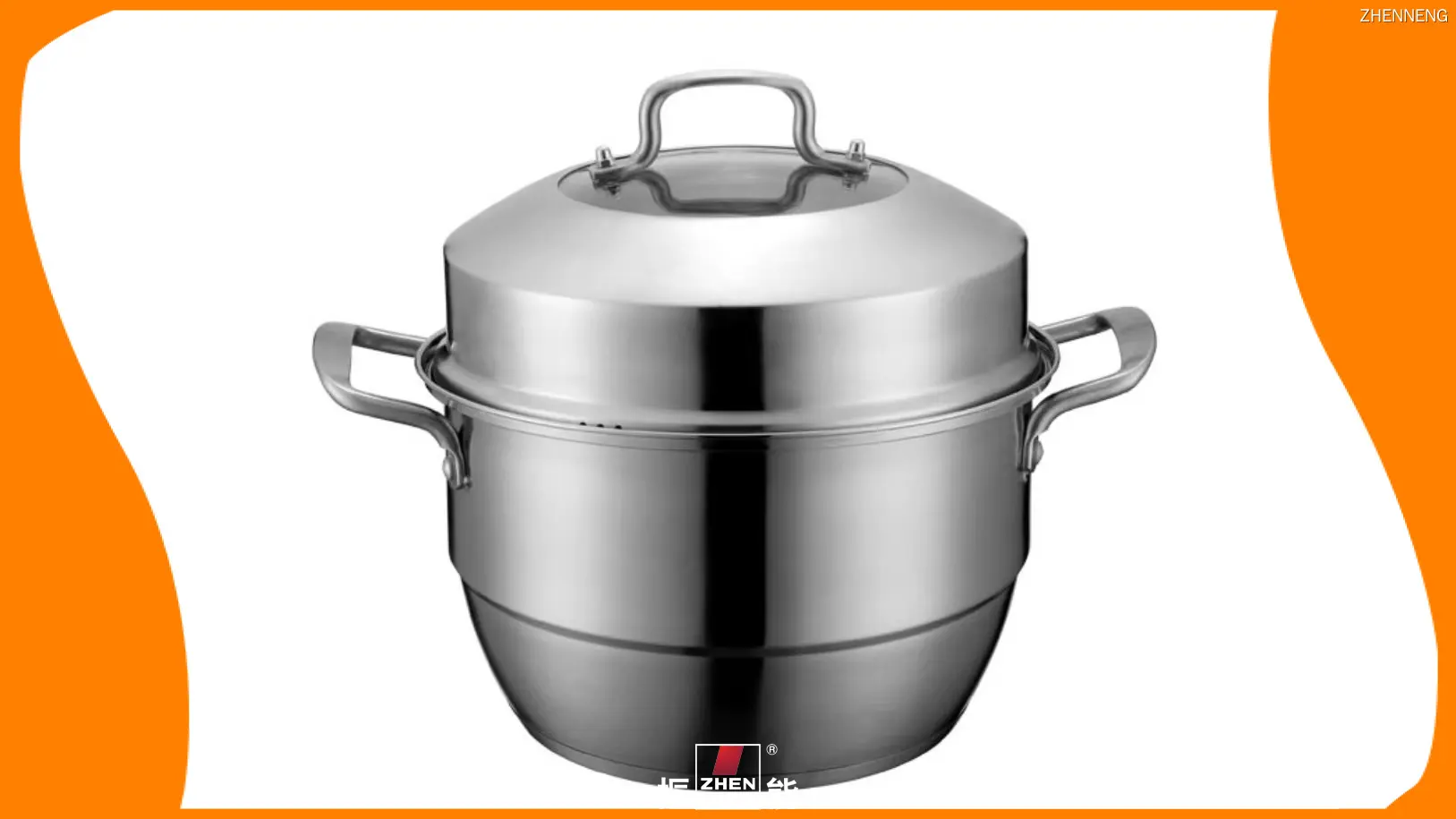 32cm 3-Tier Stainless Steel Steamer with Glass Lid and Dual Handles 1