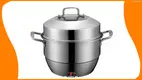 32cm 3-Tier Stainless Steel Steamer with Glass Lid and Dual Handles 1