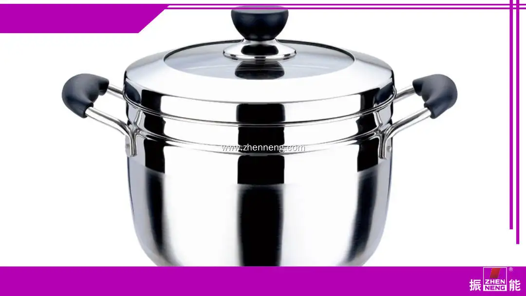 22cm Stainless Steel Steamer Pot with Glass Lid & Grid 1