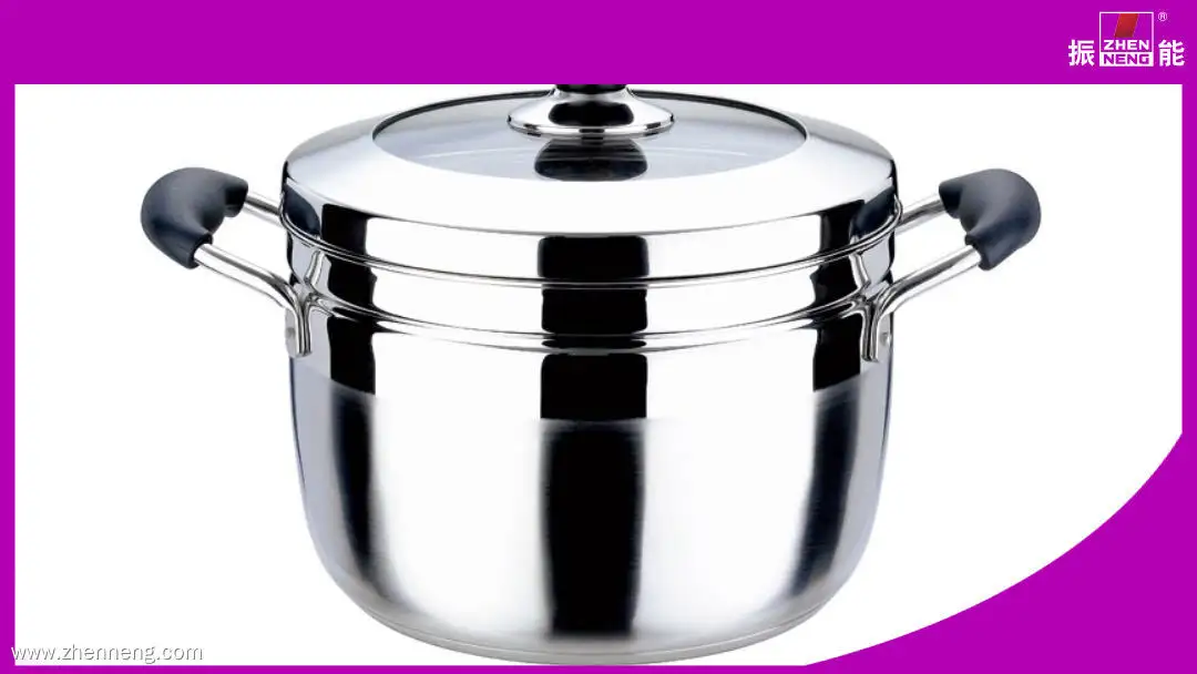 Olla vaporera de acero inoxidable de 24 cm de grosor 1