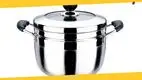 Stainless Steel 2-Layer Food Steamer - Customizable, Built-In Lid, Easy to Clean 1