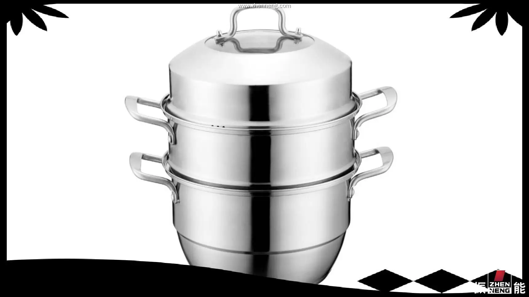 Cuit-vapeur à 3 étages en acier inoxydable de qualité 1