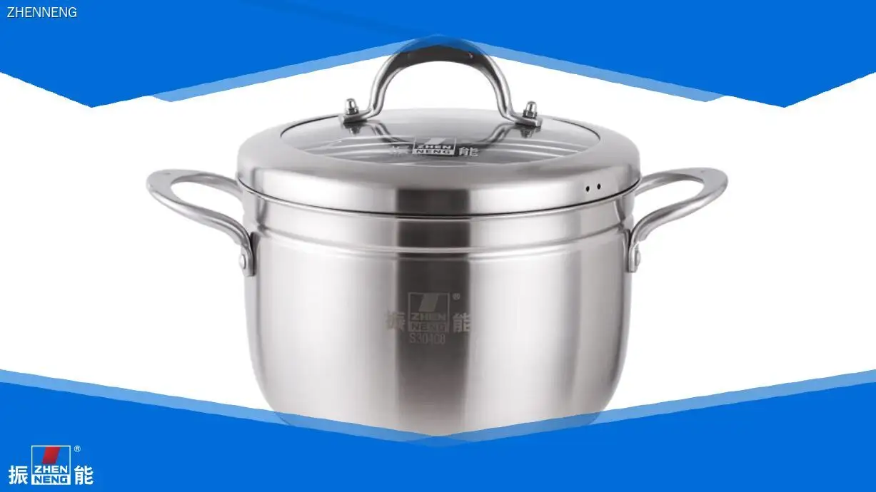 2 Tier Steamer Pan: Double Handled Stainless Steel with Glass Lid 1