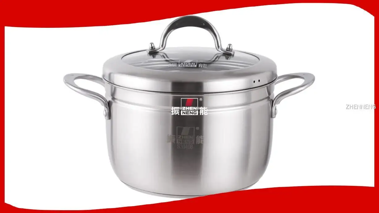 22cm Stainless Steel Steamer Pot with Glass Lid & Double Handles 1