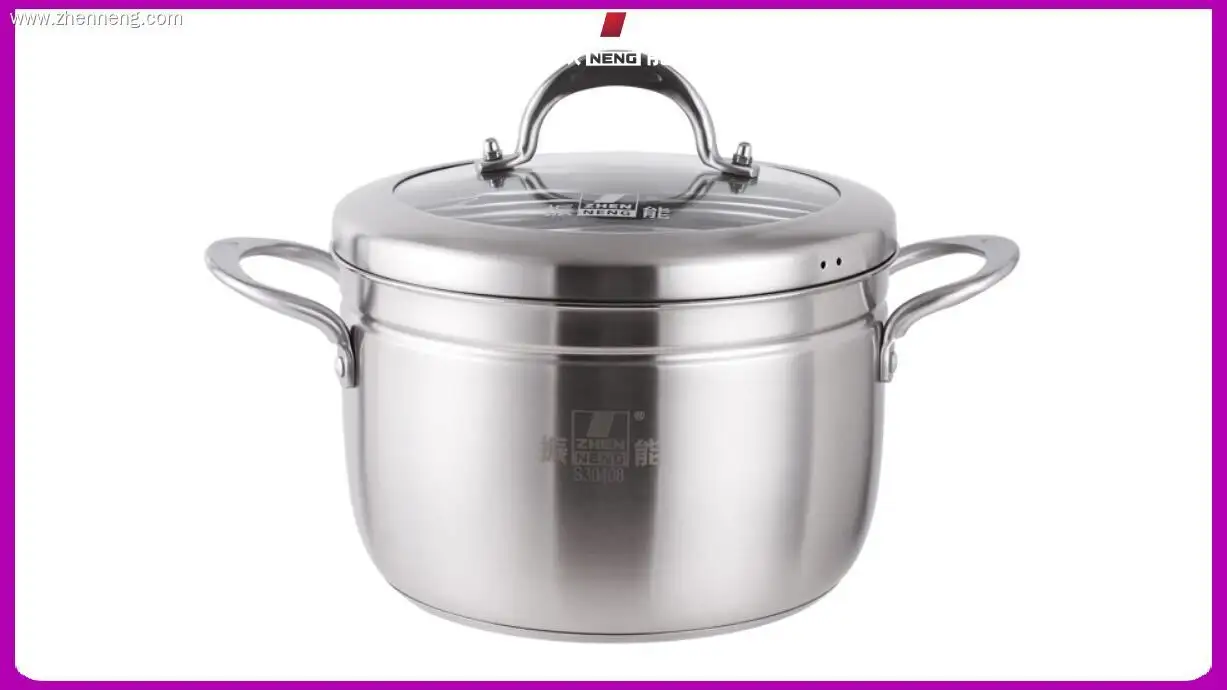 2 Tier Stainless Steel Steamer Pot with Glass Lid & Handles 1