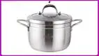 2 Tier Stainless Steel Steamer Pot with Glass Lid & Handles 1